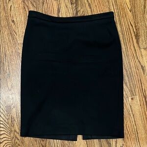 Black Knee-Length Pencil Skirt with Slit